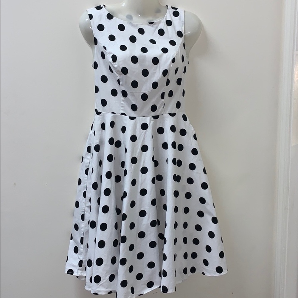 Black and white polka dot dress